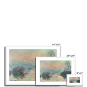 Sun setting on the Seine at Lavacourt Framed & Mounted Print