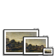 Farming Village at Twilight Framed & Mounted Print