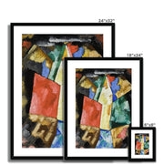 Abstraction; Blue, Yellow and Green Framed & Mounted Print