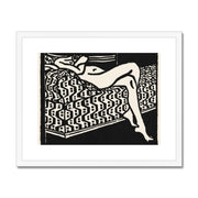 Nude Girl Lying on a Sofa Framed & Mounted Print