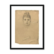 Portrait of a lady and three hand studies Framed & Mounted Print