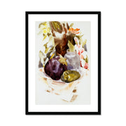 Eggplant and Green Pepper Framed & Mounted Print