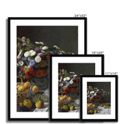 Still Life with Flowers and Fruit Framed & Mounted Print