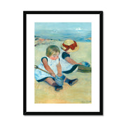 Children Playing on the Beach Framed & Mounted Print
