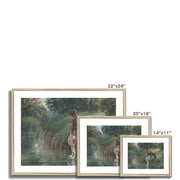 Woman Bathing Her Feet in a Brook Framed & Mounted Print
