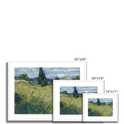 Green Wheat Field with Cypress Framed & Mounted Print