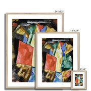 Abstraction; Blue, Yellow and Green Framed & Mounted Print