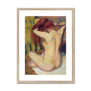 Woman Combing Her Hair Framed & Mounted Print