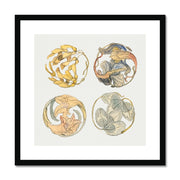 Flower Studies (Four Designs for Circular Ornaments) Framed & Mounted Print