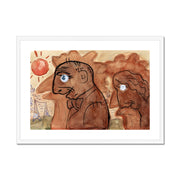 Caricature of Leo Gestel and his wife Framed & Mounted Print