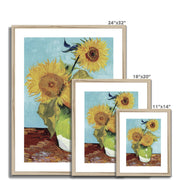 Vase with Three Sunflowers Framed & Mounted Print