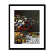 Still Life with Flowers and Fruit Framed & Mounted Print