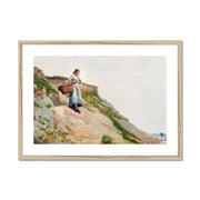 Girl Carrying a Basket Framed & Mounted Print