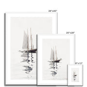 Two–masted Schooner with Dory Framed & Mounted Print