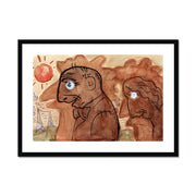 Caricature of Leo Gestel and his wife Framed & Mounted Print