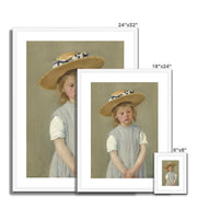 Child in a Straw Hat Framed & Mounted Print
