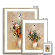 Vase of Flowers (Pink Background) Framed & Mounted Print