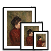 Woman Leaning on a Chair Framed & Mounted Print