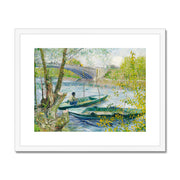 Fishing in Spring, the Pont de Clichy Framed & Mounted Print