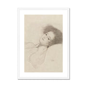 Portrait of a Young Woman Reclining Framed & Mounted Print