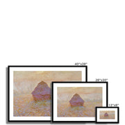 Grainstack, Sun in the Mist Framed & Mounted Print